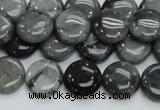 CEE12 15.5 inches 14mm flat round eagle eye jasper beads wholesale