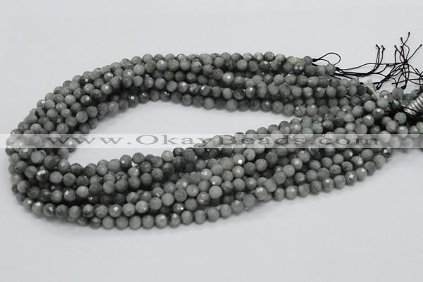 CEE19 15.5 inches 6mm faceted round eagle eye jasper beads wholesale