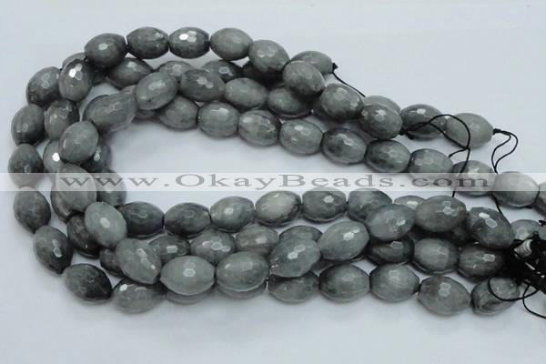 CEE30 15.5 inches 15*20mm faceted rice eagle eye jasper beads