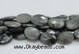 CEE50 15.5 inches 8*10mm faceted oval eagle eye jasper beads