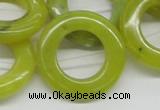 CEJ09 15.5 inches 28*30mm donut lemon jade beads wholesale