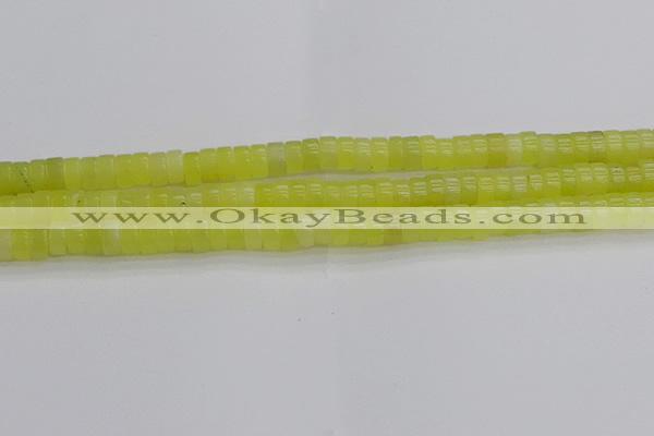 CEJ220 15.5 inches 3*6mm heishi lemon jade beads wholesale