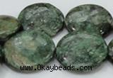 CEM04 15.5 inches 30mm flat round emerald gemstone beads wholesale