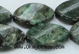 CEM29 15.5 inches 22*30mm twisted teardrop emerald gemstone beads