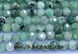 CEM77 15 inches 2mm faceted round emerald beads