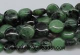 CEP10 15.5 inches 10mm flat round epidote gemstone beads