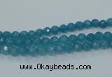 CEQ11 15.5 inches 4mm faceted round blue sponge quartz beads