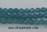 CEQ12 15.5 inches 6mm faceted round blue sponge quartz beads