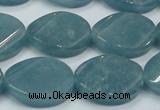 CEQ126 15.5 inches 18*25mm twisted oval blue sponge quartz beads