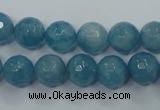 CEQ15 15.5 inches 10mm faceted round blue sponge quartz beads