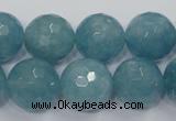 CEQ18 15.5 inches 16mm faceted round blue sponge quartz beads