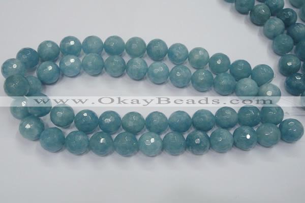 CEQ18 15.5 inches 16mm faceted round blue sponge quartz beads