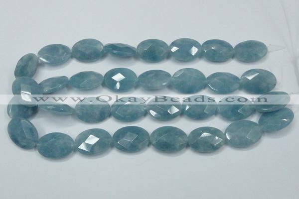 CEQ195 15.5 inches 18*25mm faceted oval blue sponge quartz beads