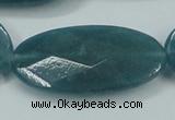 CEQ197 15.5 inches 20*40mm faceted oval blue sponge quartz beads