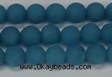 CEQ266 15.5 inches 6mm round matte blue sponge quartz beads