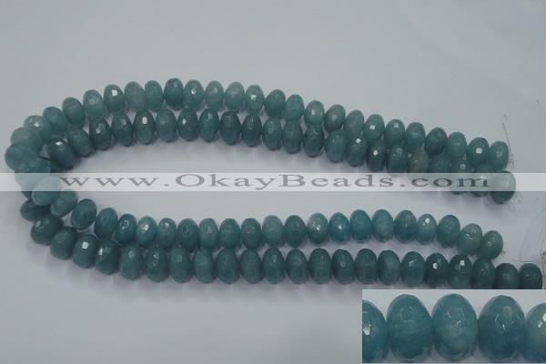 CEQ35 15.5 inches 8*12mm faceted rondelle blue sponge quartz beads