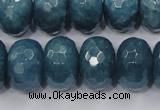 CEQ38 15.5 inches 13*18mm faceted rondelle blue sponge quartz beads