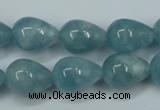 CEQ46 15.5 inches 12*16mm teardrop blue sponge quartz beads