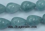 CEQ47 15.5 inches 13*18mm teardrop blue sponge quartz beads