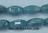 CEQ80 15.5 inches 10*20mm faceted rice blue sponge quartz beads