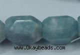 CEQ90 15.5 inches 18*25mm faceted nuggets blue sponge quartz beads