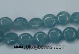 CEQ92 15.5 inches 10mm flat round blue sponge quartz beads