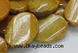 CFA60 15.5 inches 22*30mm twisted oval yellow chrysanthemum agate