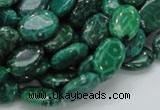 CFA70 15.5 inches 10*14mm oval green chrysanthemum agate beads