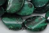 CFA73 15.5 inches 18*25mm twisted oval green chrysanthemum agate beads