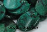 CFA74 15.5 inches 22*30mm twisted oval green chrysanthemum agate beads