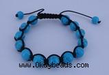 CFB511 10mm round turquoise beads adjustable bracelet wholesale