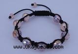 CFB522 12mm faceted round crystal beads adjustable bracelet wholesale