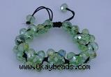 CFB581 8*10mm faceted rondelle crystal beads adjustable bracelet