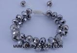 CFB585 8*10mm faceted rondelle crystal beads adjustable bracelet