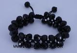 CFB587 8*10mm faceted rondelle crystal beads adjustable bracelet