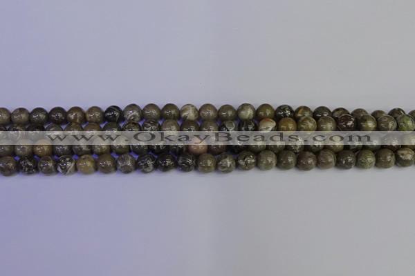 CFC211 15.5 inches 6mm round grey fossil coral beads wholesale