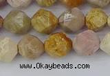 CFC237 15.5 inches 8mm faceted nuggets fossil coral beads