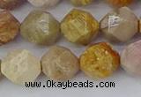 CFC239 15.5 inches 12mm faceted nuggets fossil coral beads