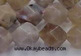 CFC303 15.5 inches 12mm faceted nuggets coral jade beads