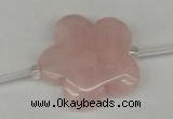 CFG1011 15.5 inches 30mm carved flower rose quartz beads