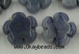 CFG1023 15.5 inches 16mm carved flower blue aventurine beads