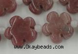 CFG1025 15.5 inches 16mm carved flower rhodochrosite beads