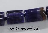 CFG1104 15.5 inches 15*20mm carved tube agate gemstone beads