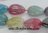 CFG1121 15.5 inches 15*20mm carved leaf agate gemstone beads