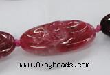 CFG1135 15.5 inches 20*40mm carved oval agate gemstone beads