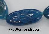 CFG1138 15.5 inches 20*40mm carved oval agate gemstone beads