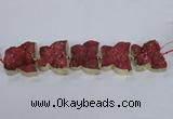 CFG1193 7.5 inches 40*45mm - 45*55mm butterfly druzy agate beads