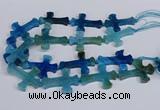 CFG1234 15.5 inches 32*45mm - 35*48mm cross dragon veins agate beads