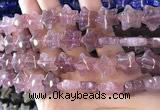 CFG1300 15.5 inches 15mm carved star strawberry quartz beads