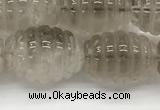 CFG1500 15.5 inches 15*20mm carved rice smoky quartz beads